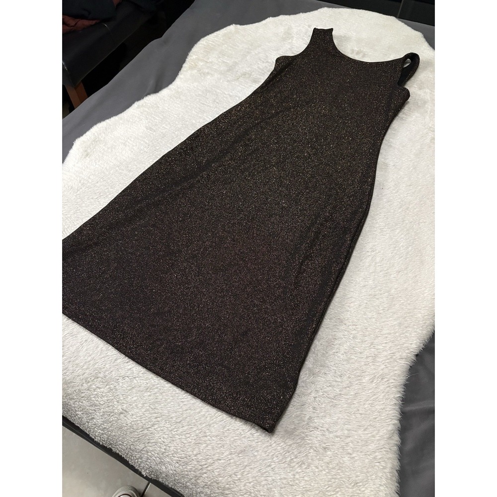 New Gap Womens Black Metallic Shinny Dress Size Small Sleeveless NWT - Picture 3 of 8